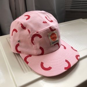 Pulp Co. Pink Red Noodle Curve Cap Hat